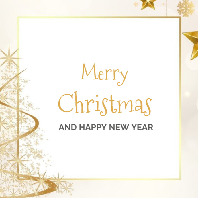 White Joyful Merry Christmas And Happy New Year Instagram Post Template ...