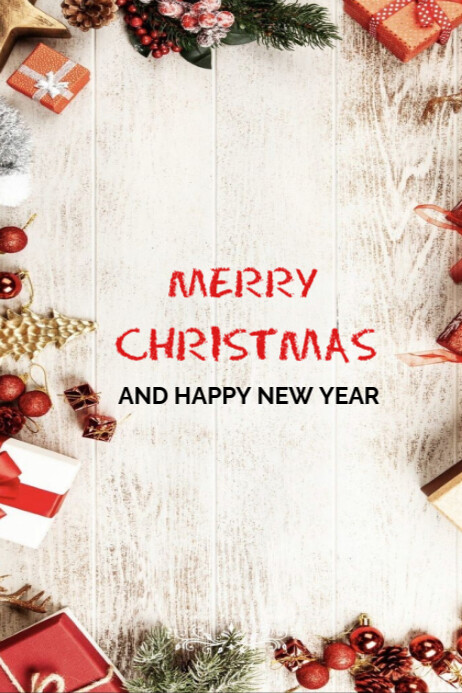 Copy of White Joyful Merry Christmas And Happy New Year Flyer Poster ...