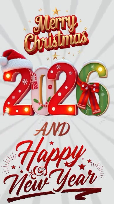 White Joyful Merry Christmas And Happy New Year Instagram Reel Template ...