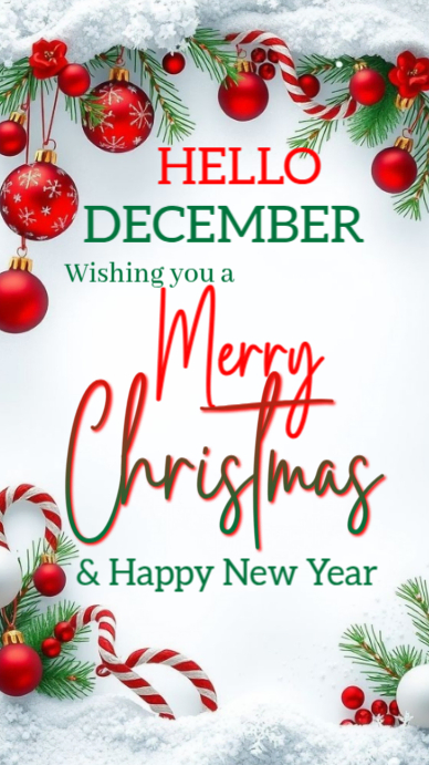 White Joyful Merry Christmas And Happy New Year Flyer Instagram Story ...