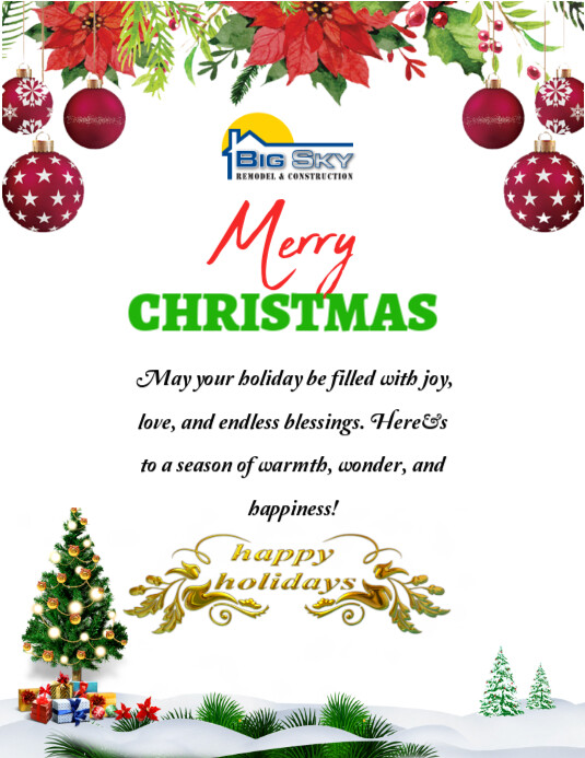 White Joyful Merry Christmas And Happyp New Year Flyer (us Letter ...