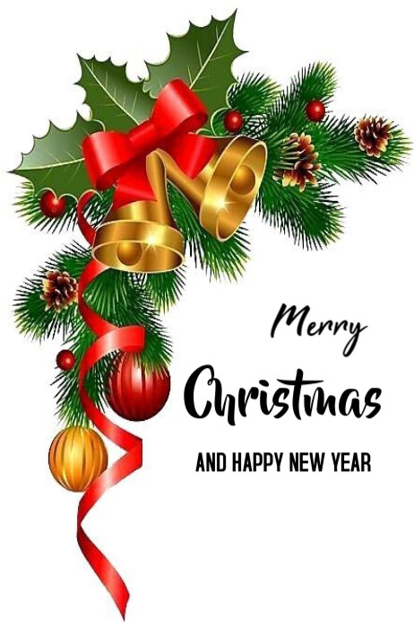 Copy of White Joyful Merry Christmas And New Year Templates Online ...
