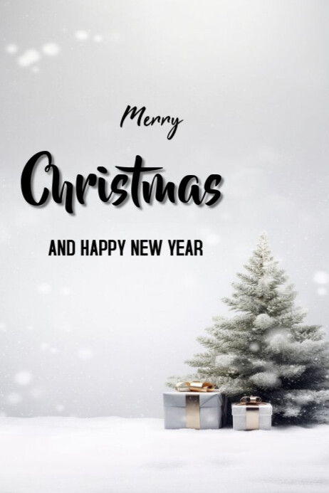 Copy of White Joyful Merry Christmas And New Year Templates Online ...