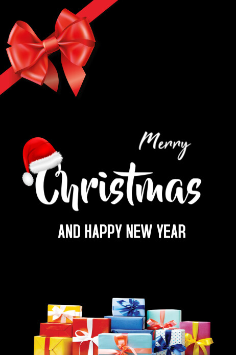 White Joyful Merry Christmas And New Year Templates Online Greeting ...