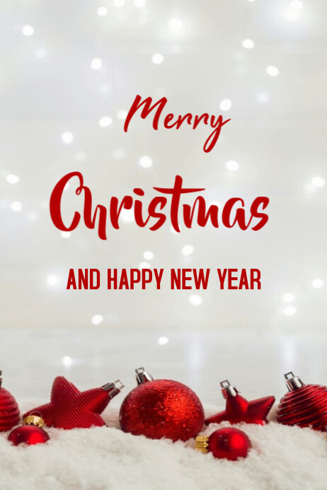 White Joyful Merry Christmas And New Year Templates Online Greeting ...