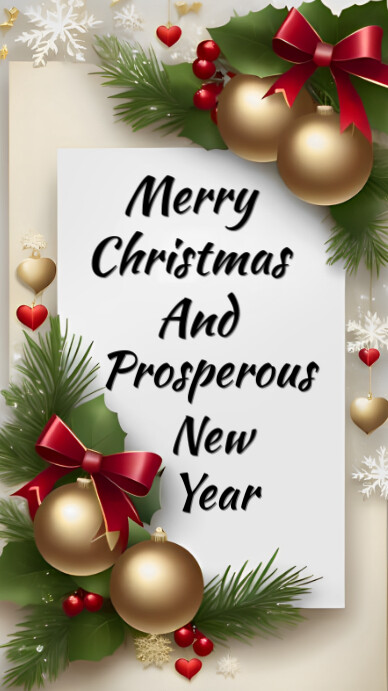 Copy of White Joyful Merry Christmas And Prosperous New Year Instagram ...