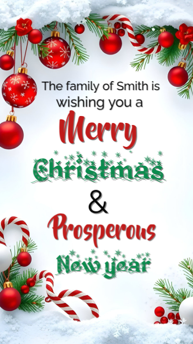 White Joyful Merry Christmas And Prosperous New Year Instagram Story ...