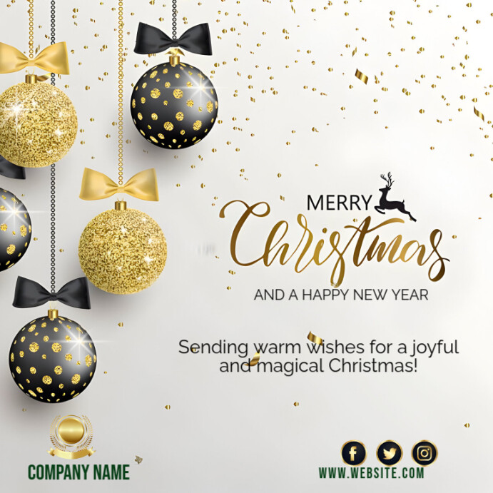 Copy of White Joyful Merry Christmas Design Instagram Post | PosterMyWall