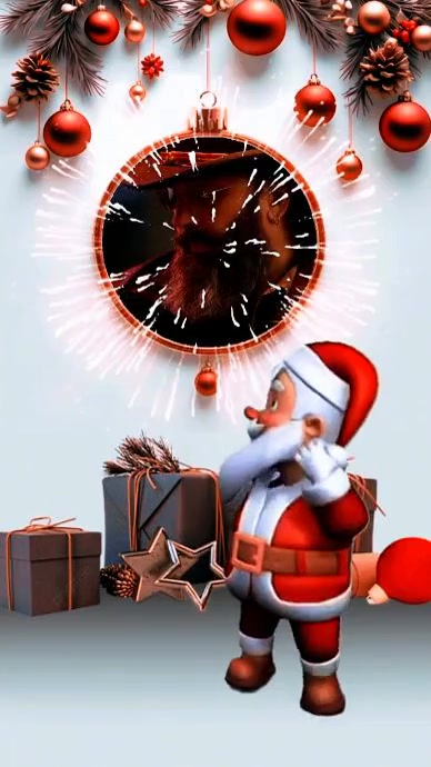 White Joyful Merry Christmas  Digital Display (9:16) template