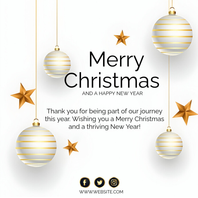 Copy of White Joyful Merry Christmas Greeting Card Instagram Post ...