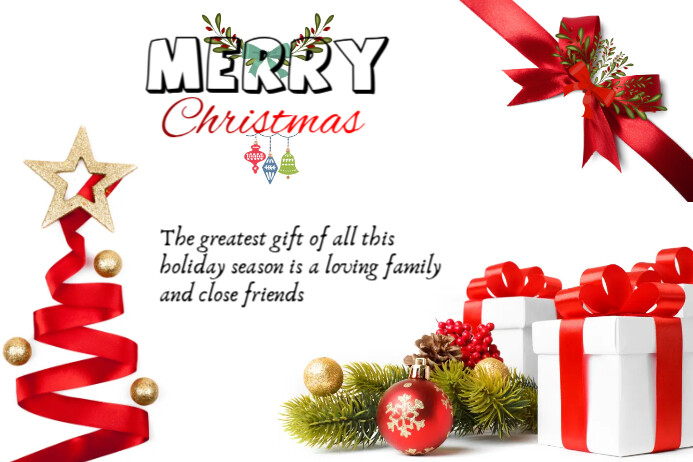 Plantilla de White Joyful Merry Christmas Holidays Poster | PosterMyWall