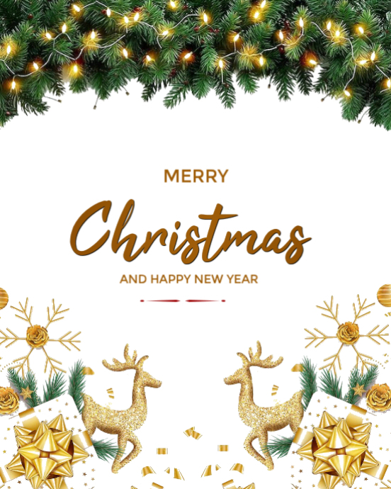 White Joyful Merry Christmas Instagram Portrait Template | PosterMyWall