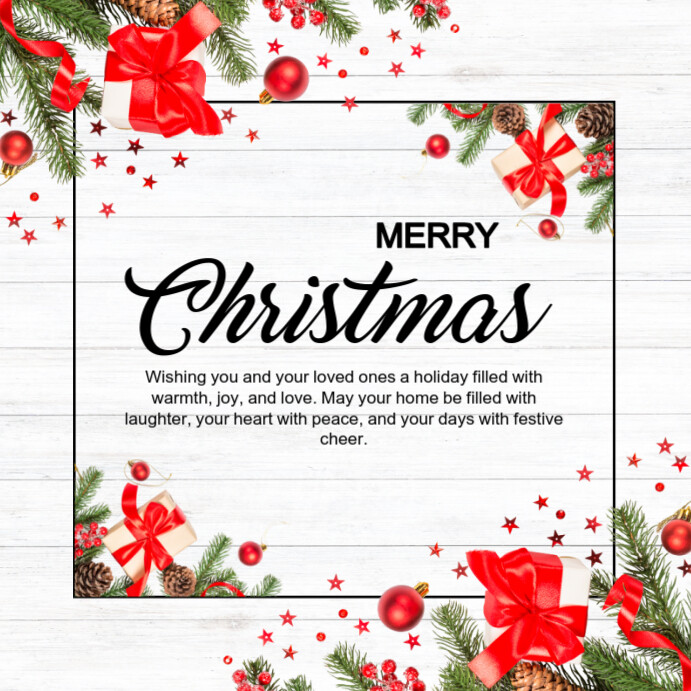 White Joyful Merry Christmas Instagram Post Template | PosterMyWall