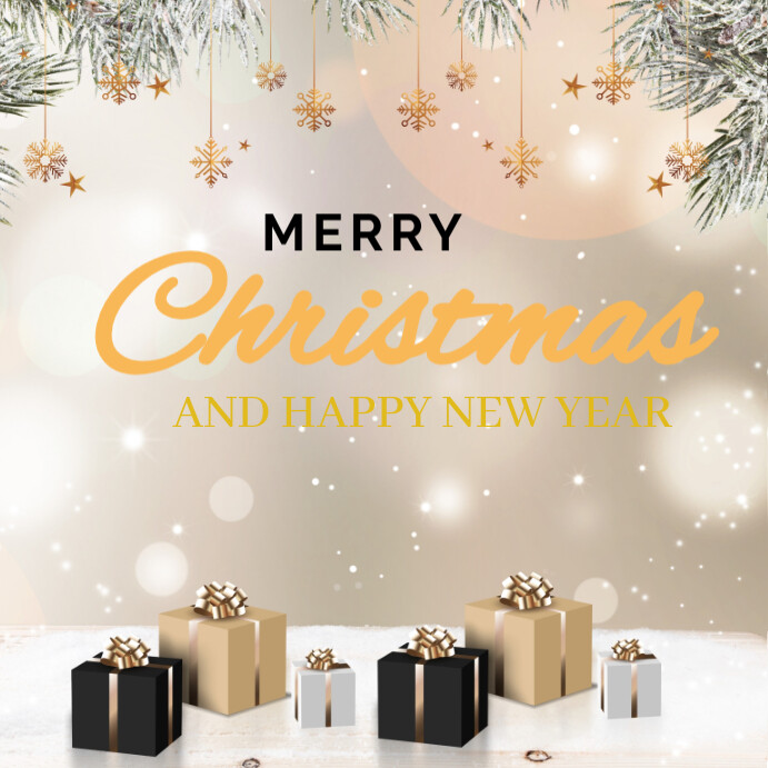 White Joyful Merry Christmas Instagram Post Template | PosterMyWall