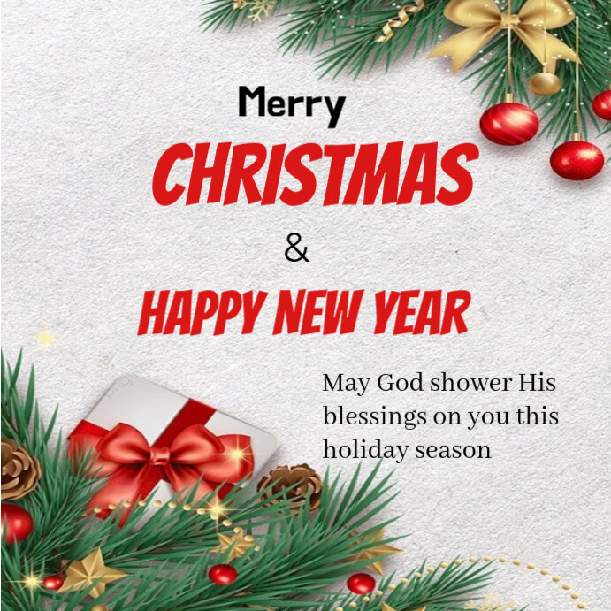 White Joyful Merry Christmas Instagram Post Template | PosterMyWall