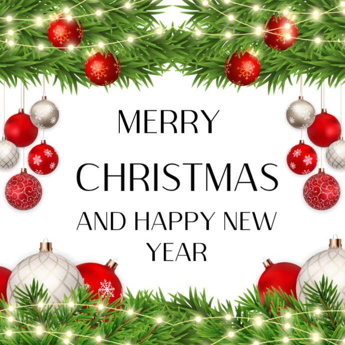 White Joyful Merry Christmas Instagram Post Template | PosterMyWall