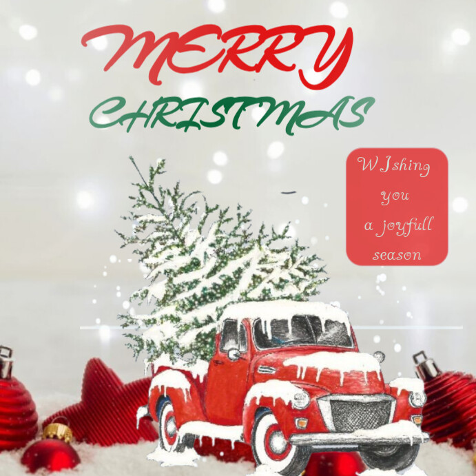 White Joyful Merry Christmas Instagram Post Template | PosterMyWall