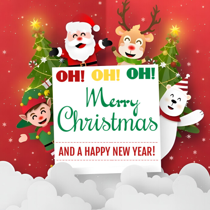Plantilla de White Joyful Merry Christmas Instagram Post | PosterMyWall