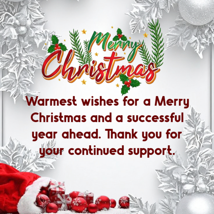 White Joyful Merry Christmas Instagram Post Template | PosterMyWall