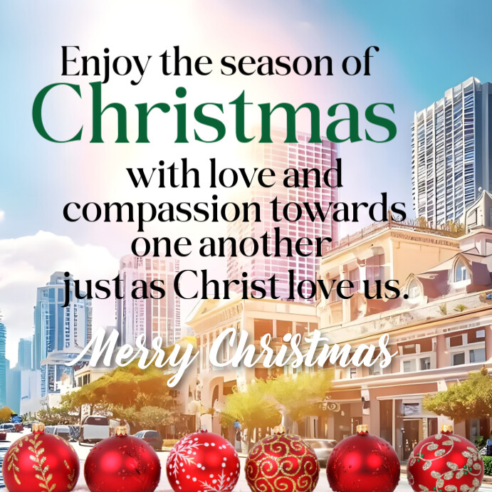 White Joyful Merry Christmas Instagram Post Template | PosterMyWall