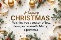 White Joyful Merry Christmas Label Etiqueta template