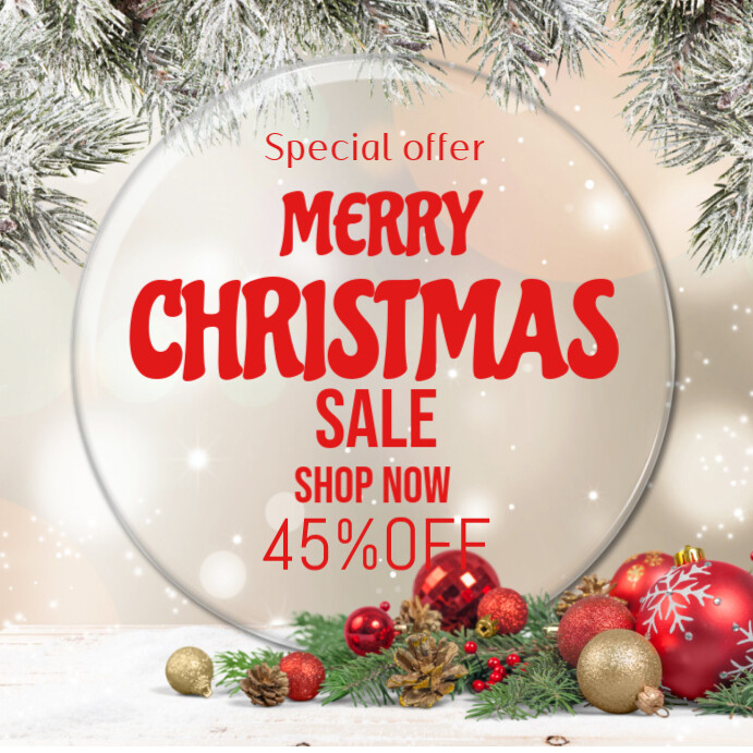White Joyful Merry Christmas Sale Instagram Post Template | PosterMyWall