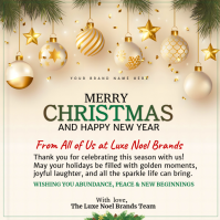 White Joyful Merry Christmas Square (1:1) template