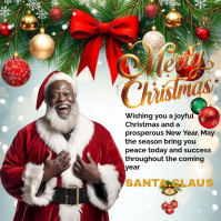 White Joyful Merry Christmas  Square (1:1) template