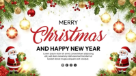 White Joyful Merry Christmas Template Digital Display (16:9)