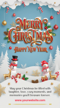 White Joyful Merry Christmas Wish Instagram Story template