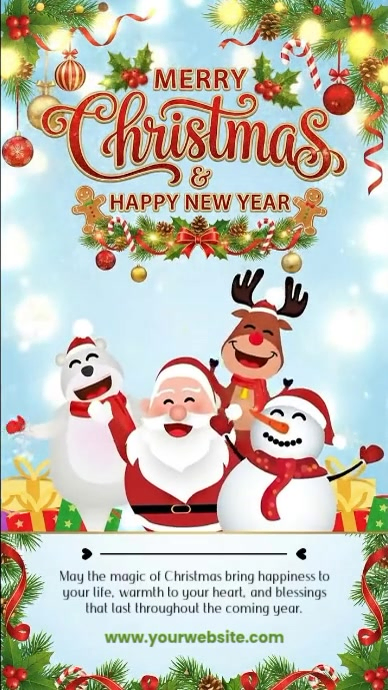 White Joyful Merry Christmas Wish Instagram Story Template | PosterMyWall