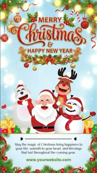 White Joyful Merry Christmas Wish Instagram Story template