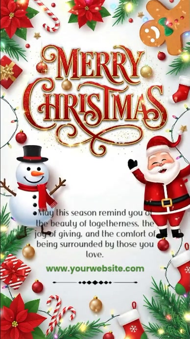 White Joyful Merry Christmas Wish Instagram Story Template | PosterMyWall