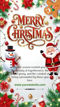 White Joyful Merry Christmas Wish Instagram Story template