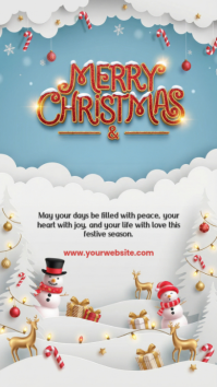 White Christmas Greetings Instagram Story Template