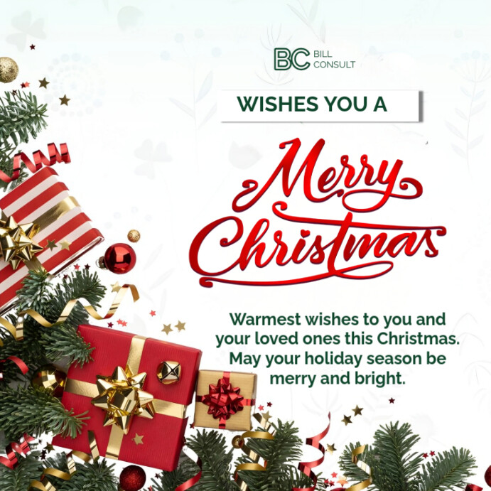 Copy of White Joyful Merry Christmas Wishes Instagram Post | PosterMyWall