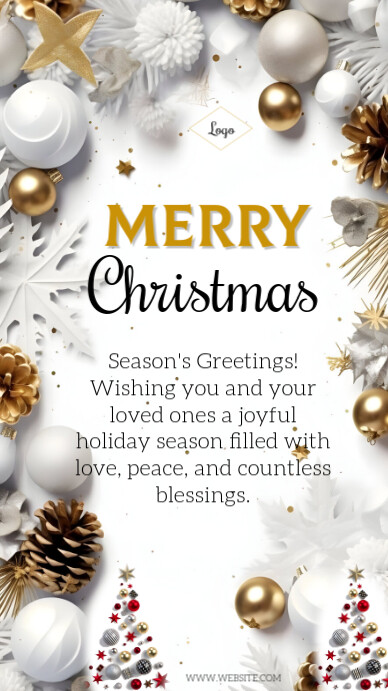 Copy of White Joyful Merry Christmas Wishes Instagram Story | PosterMyWall