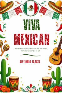 White Mexican Independence Day Cartaz Template