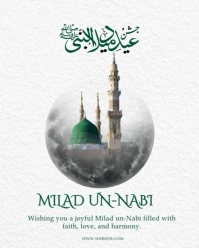 White Joyful Milad In Nabi Instagram Portrait template