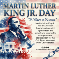 White Joyful Mlk Day Instagram Post Instagram-bericht template