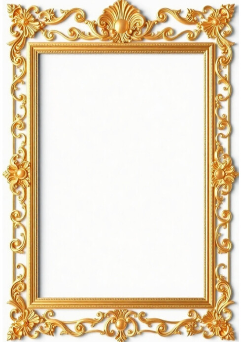 White Joyful Mock Up Picture Frame  A3 template
