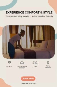 White Joyful Modern Minimalist Hotel Ad Template Tabloid