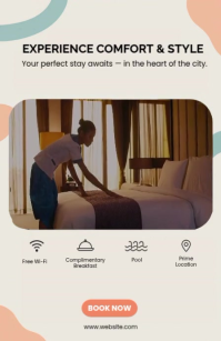 White Hotel Accommodation Tabloid Template