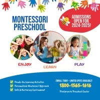 White Joyful Montessori Preschool Social Media Template Square (1:1)