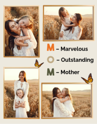 White Joyful Mother's Day Collage Poster Poster/Wallboard template