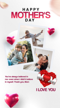 White Joyful Mother's Day Instagram Story Instagram-verhaal template