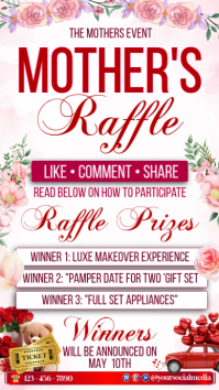White Joyful Mother's Day Raffle Instagram Story template