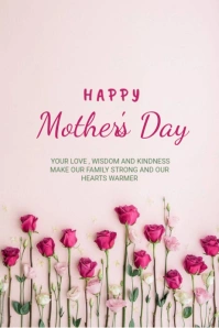 White Joyful Mother Day Poster Cartaz template