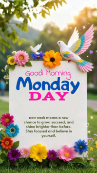 White Joyful Motivational Monday Digital Display template