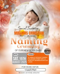 White Joyful Naming Ceremony  Instagram Portrait template